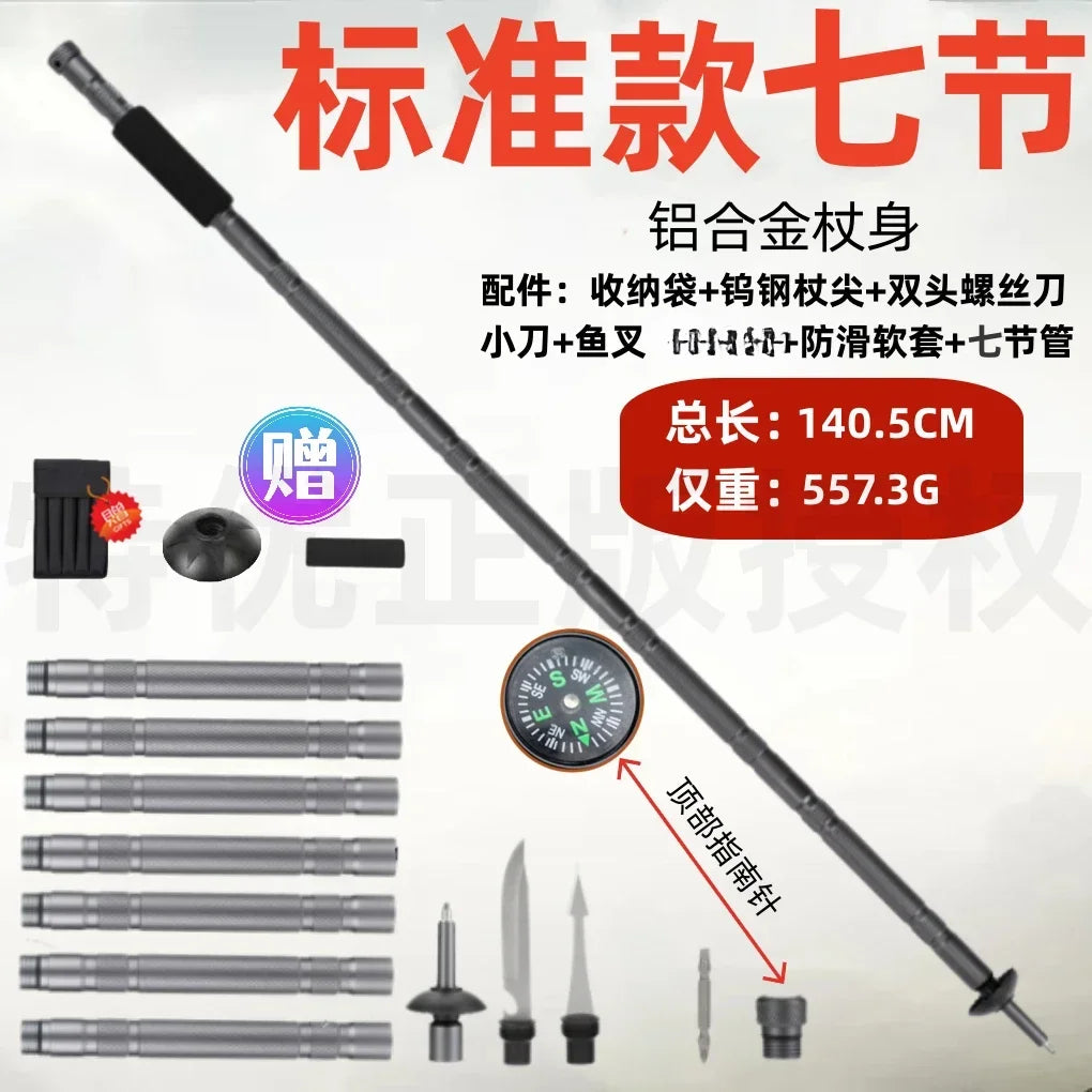 Folding Multifunctional Telescopic Hiking Poles – Ultralight Outdoor Camping Set