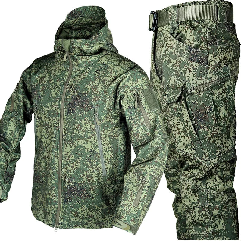 Men’s Tactical Camo Soft Shell Jacket & Pants Set