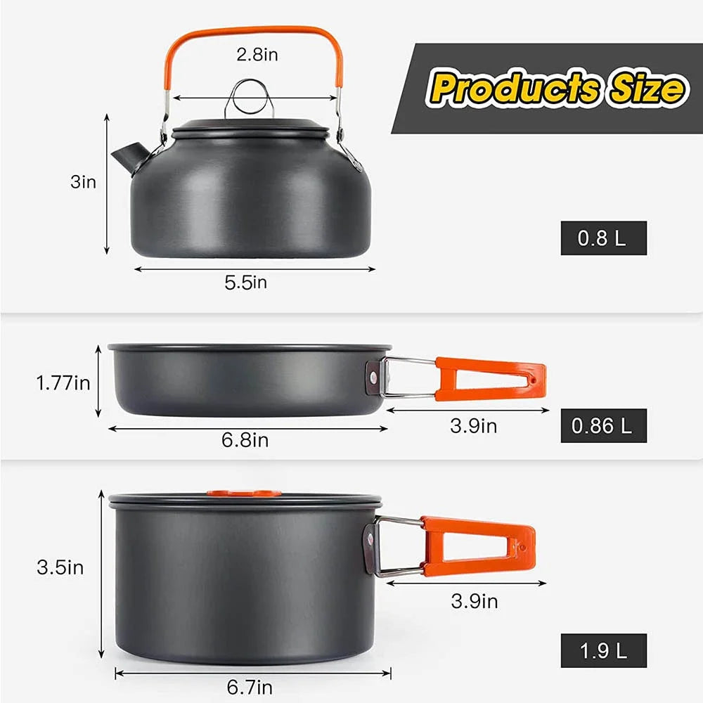 Camping Cooking Set for 2-3 People