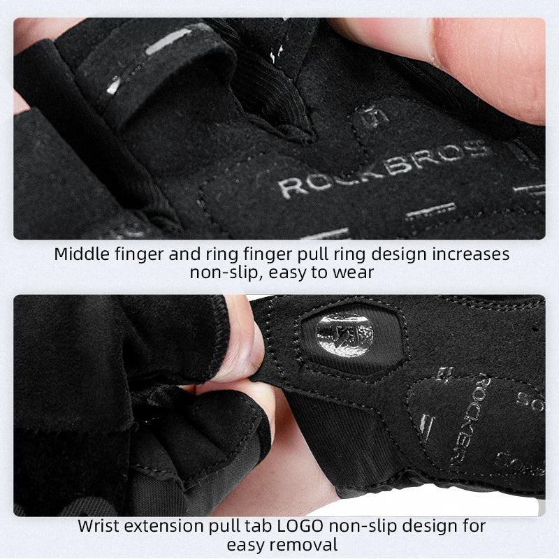ROCKBROS Men's Fingerless Cycling Gloves