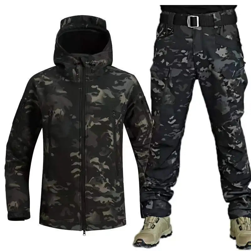 Men’s Tactical Camo Soft Shell Jacket & Pants Set