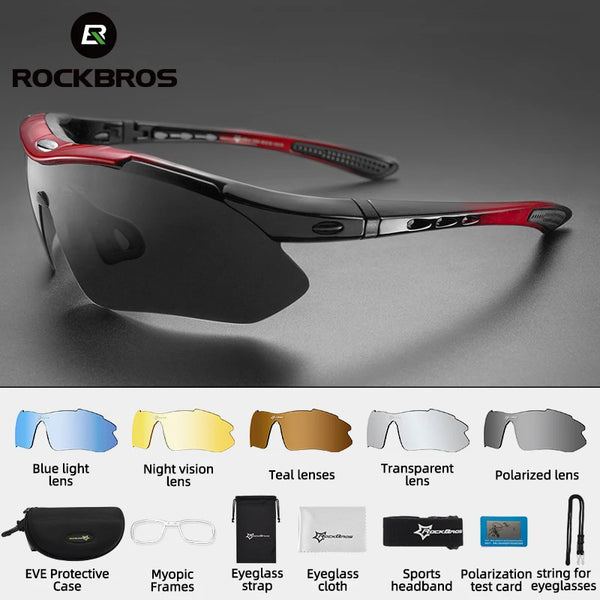 ROCKBROS Polarized Cycling Glasses with 5 Lenses