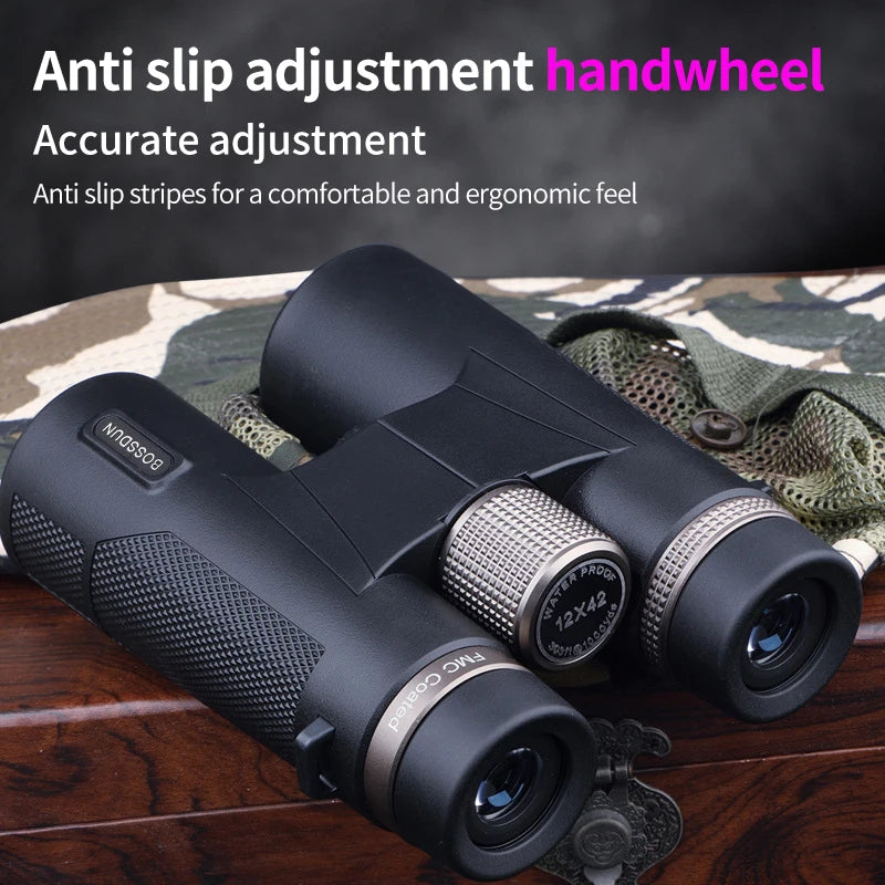 12x42 HD Professional Binoculars – ED Lens &amp; BAK4 Prism with Waterproof Metal Body