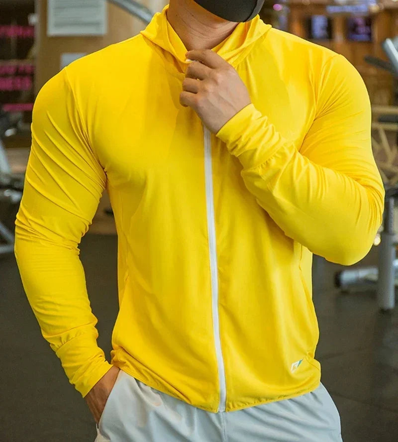 Men’s Ice Silk Quick-Dry Hooded Sports Jacket
