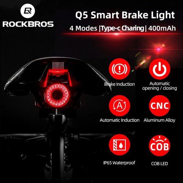 ROCKBROS Smart Auto Brake Sensing Cycling Taillight