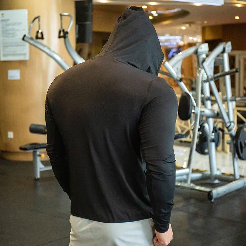 Men’s Ice Silk Quick-Dry Hooded Sports Jacket