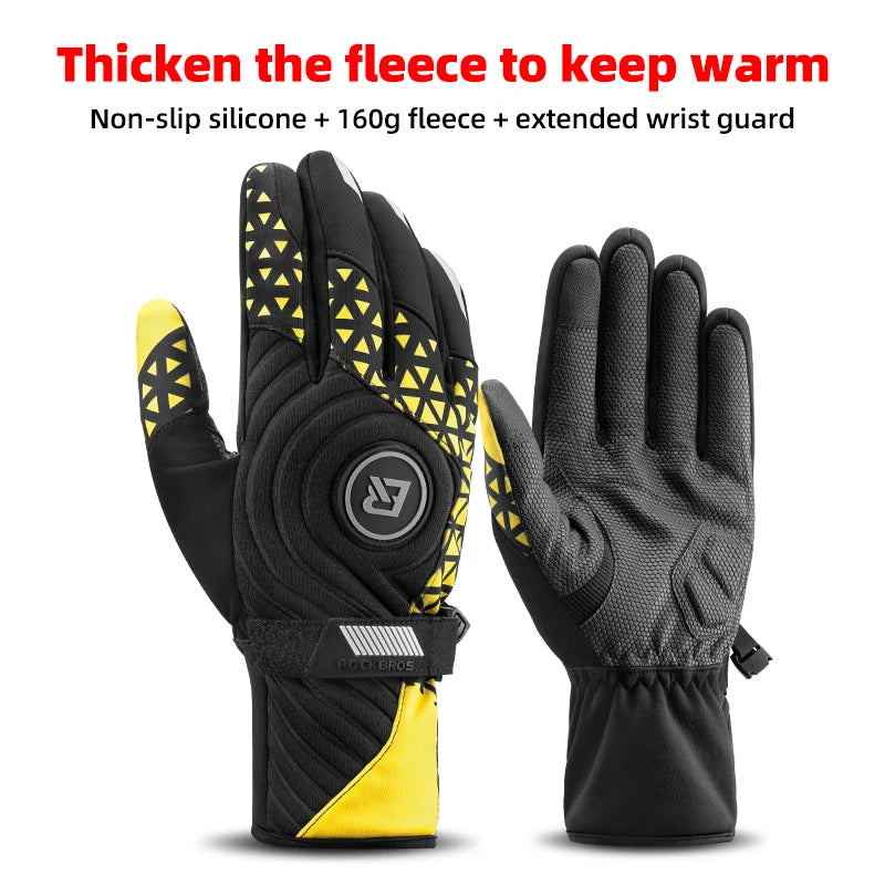 ROCKBROS Winter Bike Gloves with Touch Screen