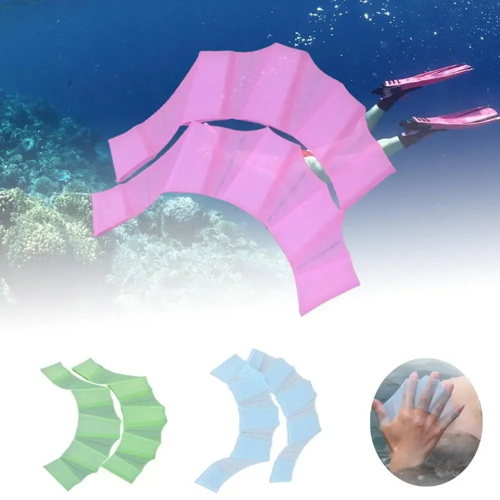 Silicone Swim Training Fins & Webbed Gloves – For Adults & Kids