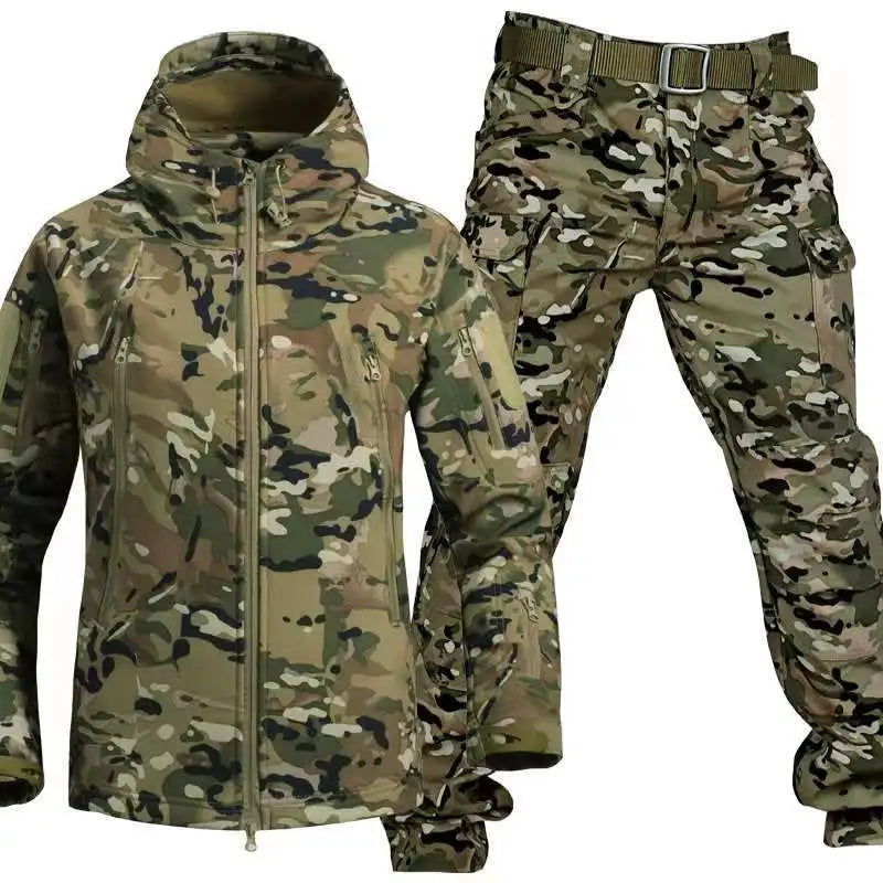 Men’s Tactical Camo Soft Shell Jacket & Pants Set