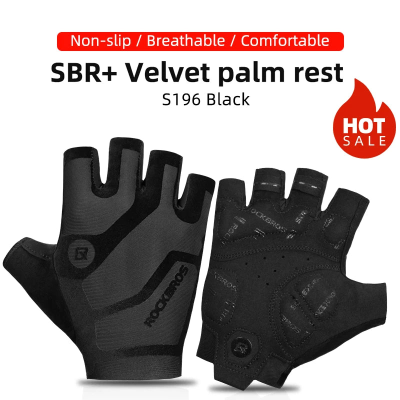ROCKBROS Men's Fingerless Cycling Gloves
