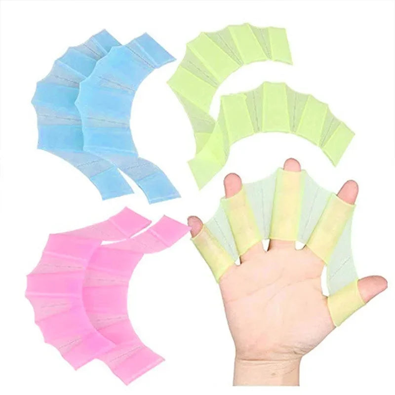 Silicone Swim Training Fins & Webbed Gloves – For Adults & Kids