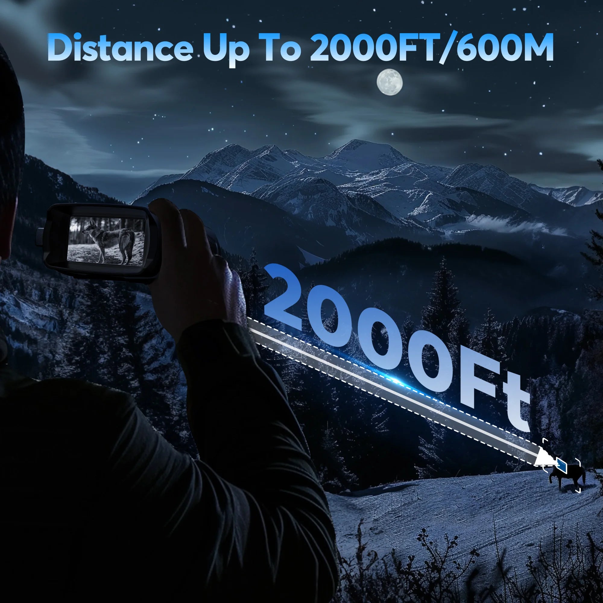 4K Infrared Night Vision Binoculars with 64GB Storage – 8X Digital Zoom & 3" Screen