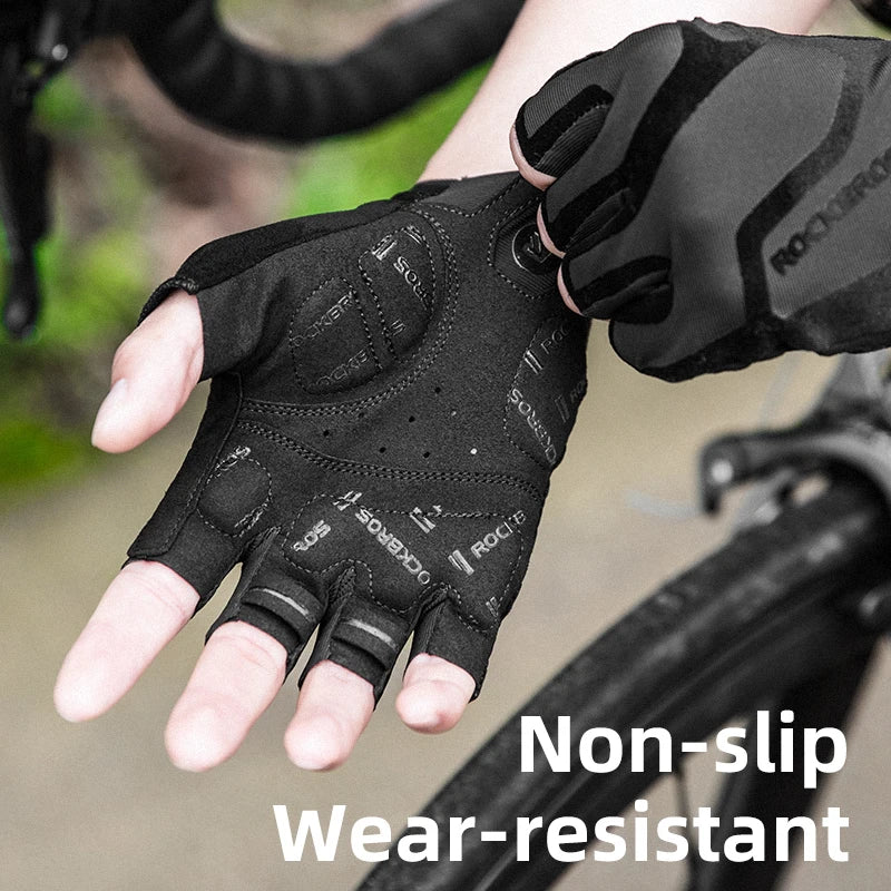 ROCKBROS Men's Fingerless Cycling Gloves