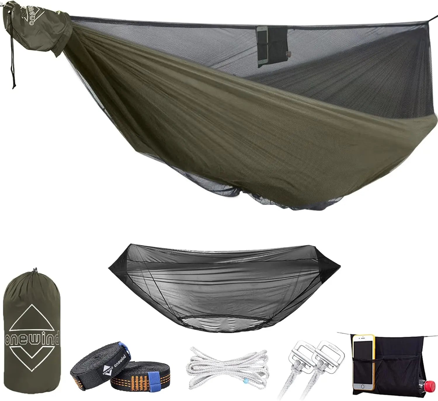 12Ft Camping Hammock with Mosquito Net