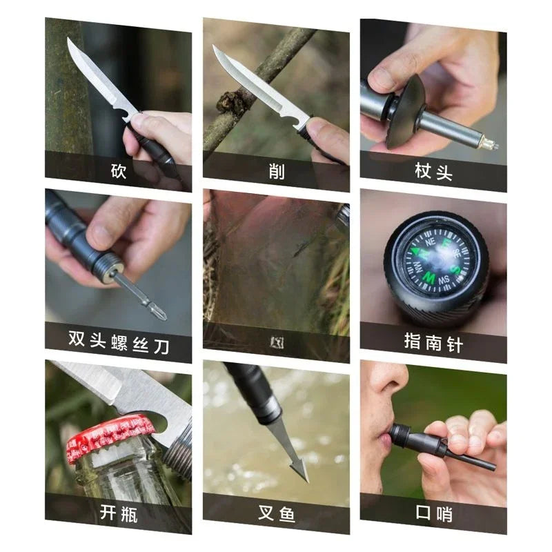 Folding Multifunctional Telescopic Hiking Poles – Ultralight Outdoor Camping Set
