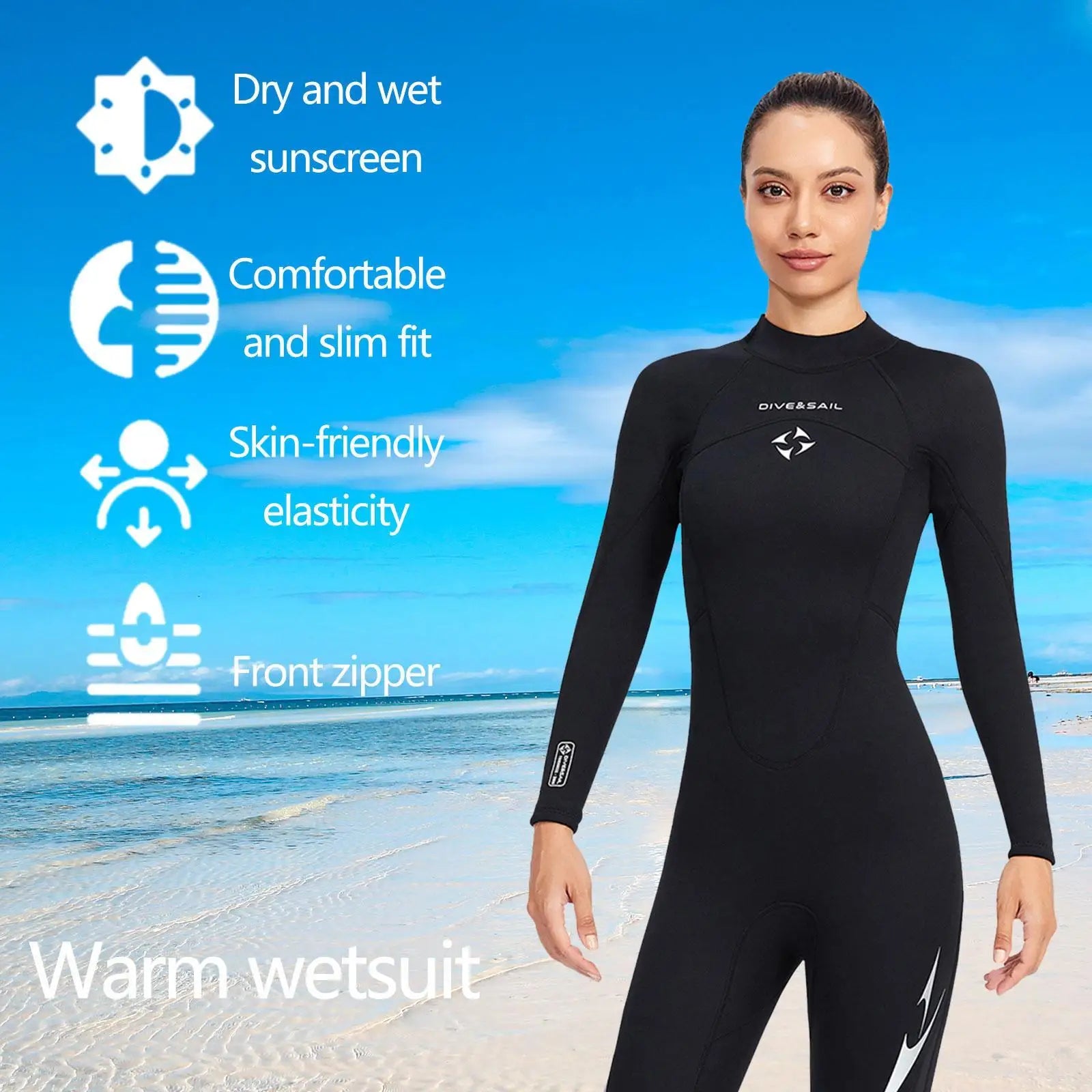 3mm Women's Swim Wetsuit for Diving & Surfing